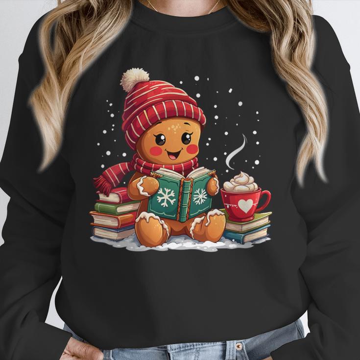 Cozy Gingerbread Christmas Reading Book Xmas Snowflakes Fall Unisex Sweatshirt Cozy Gingerbread Christmas Reading Book Xmas Snowflakes Fall Unisex Sweatshirt