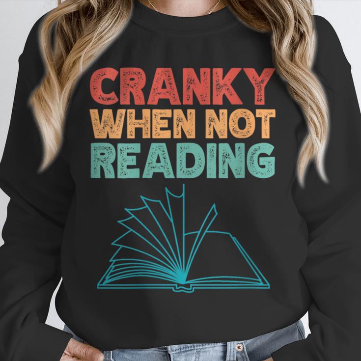 Cranky When Not Reading Retro Vintage Book Lover Unisex Sweatshirt