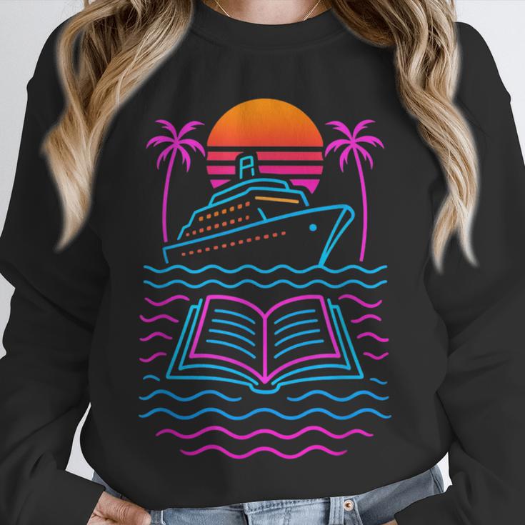 Cruise Ship Vacations Reading Book Lovers Sunset Unisex Sweatshirt
