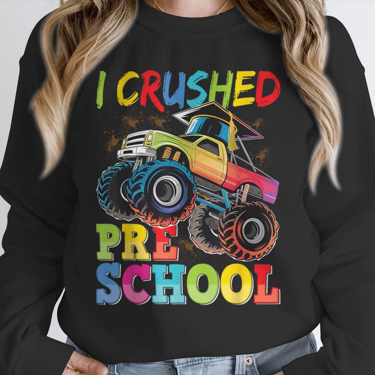 I Crushed Pre-K Monster Truck Graduation Preschool Grad 2025 Unisex Sweatshirt