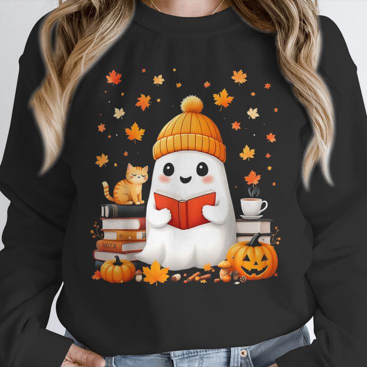 Cute Beanie Ghost Bookworm Cozy Book Reading Halloween Unisex Sweatshirt Cute Beanie Ghost Bookworm Cozy Book Reading Halloween Unisex Sweatshirt