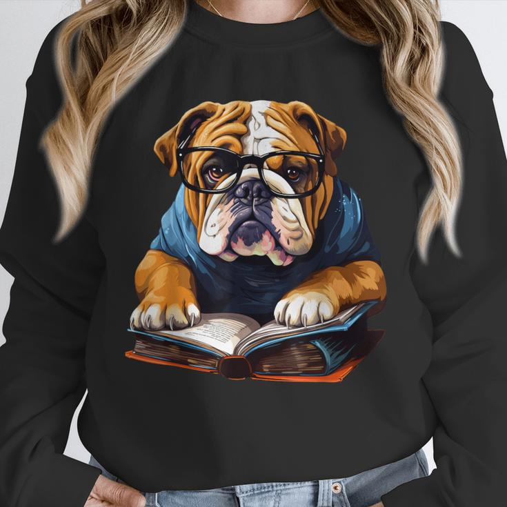 Cute Dog English Bulldog Reading Book Unisex Sweatshirt Cute Dog English Bulldog Reading Book Unisex Sweatshirt