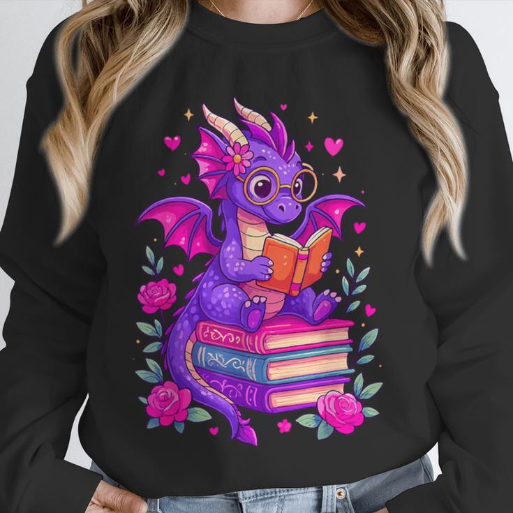 Cute Dragon Reading Books Bookworm Unisex Sweatshirt