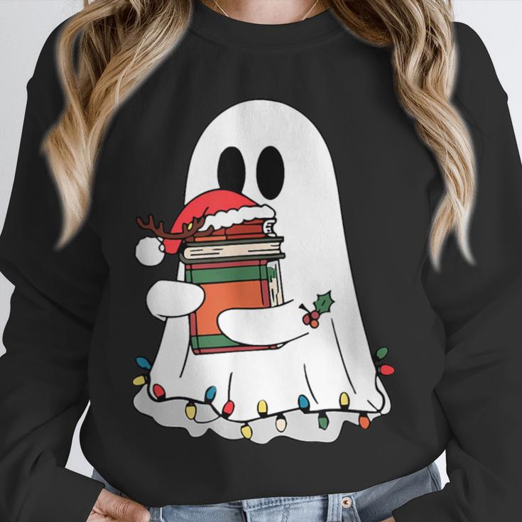Cute Ghost Holding Books Bookish Christmas Unisex Sweatshirt Cute Ghost Holding Books Bookish Christmas Unisex Sweatshirt