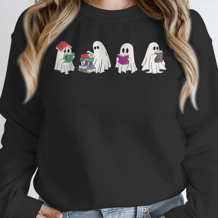 Cute Ghosts Reading Books Lover Spooky Season Halloween Unisex Sweatshirt