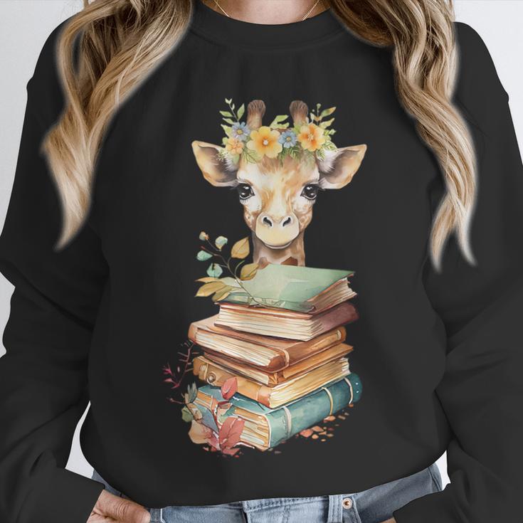 Cute Giraffe With Book Floral Bookworm Librarian Book Lover Unisex Sweatshirt Cute Giraffe With Book Floral Bookworm Librarian Book Lover Unisex Sweatshirt