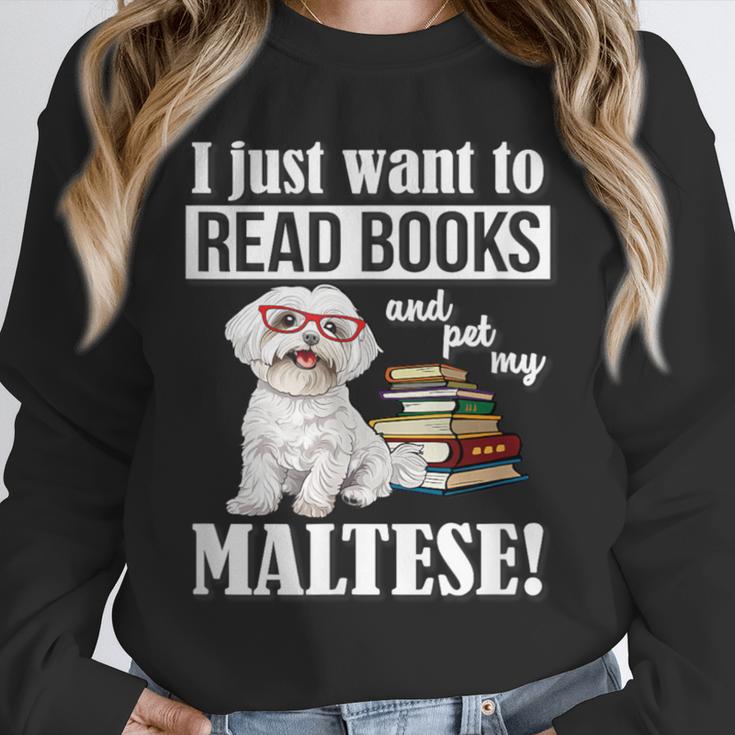 Cute Glasses Read Books & Pet My Maltese Lover Unisex Sweatshirt