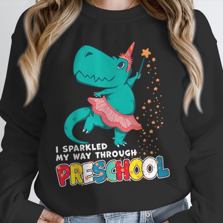 Cute Magical Ballerina Dino Unicorn Preschool Graduation Unisex Sweatshirt