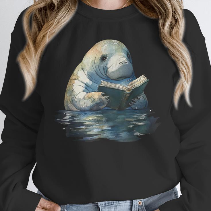 Cute Manatee Reading Book Bookworm Readers Manatee Lover Unisex Sweatshirt Cute Manatee Reading Book Bookworm Readers Manatee Lover Unisex Sweatshirt