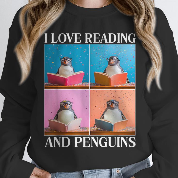 Cute Penguin Reading Book School Librarian Teacher Student Unisex Sweatshirt