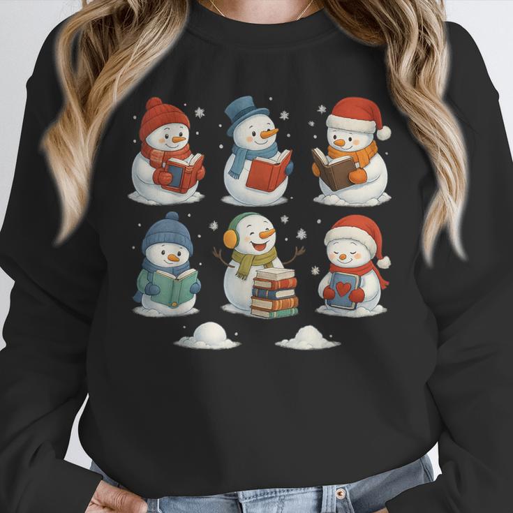 Cute Snowman Reading Books Christmas Winter Book Lover Unisex Sweatshirt Cute Snowman Reading Books Christmas Winter Book Lover Unisex Sweatshirt