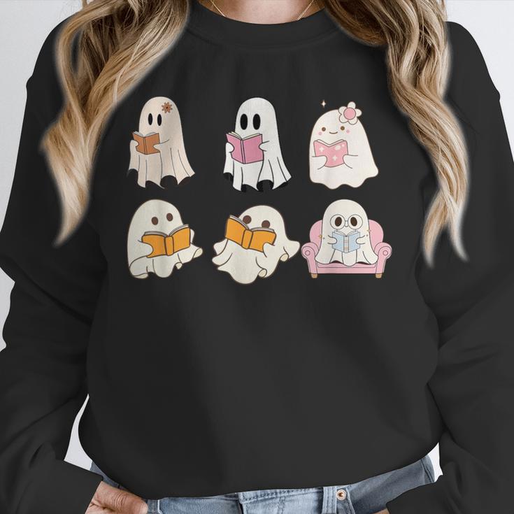 Cute Spooky Reading Book Halloween Fall Ghost Autumn Unisex Sweatshirt