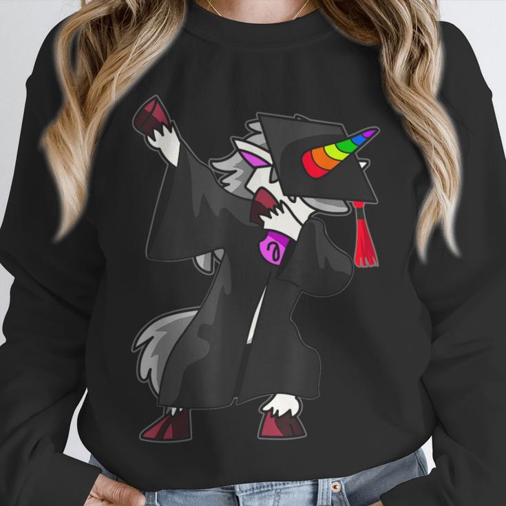 Dabbing Unicorn Cap And Gown Graduate 2021 Graduation Day Unisex Sweatshirt