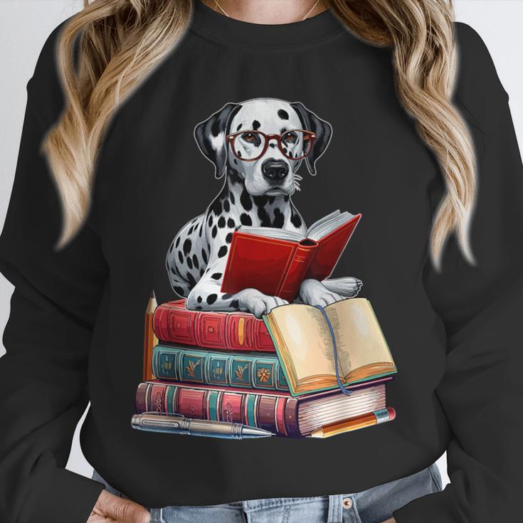 Dalmatian Reading Books Matching Bookworm Readers Librarian Unisex Sweatshirt