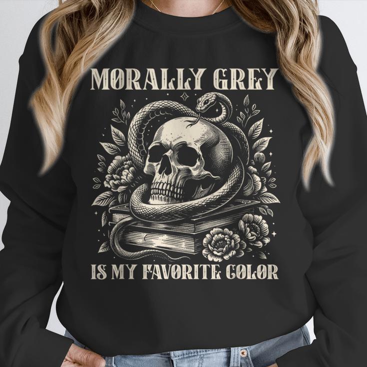Dark Romance Book Villain Morally Grey Is My Favorite Color Unisex Sweatshirt