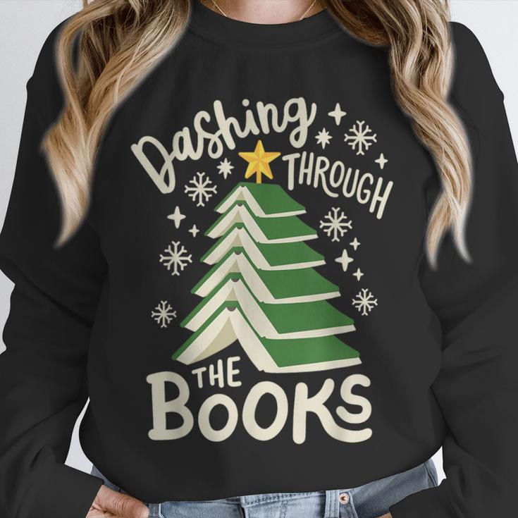 Dashing Through The Books Christmas Book Lovers Men Women Unisex Sweatshirt