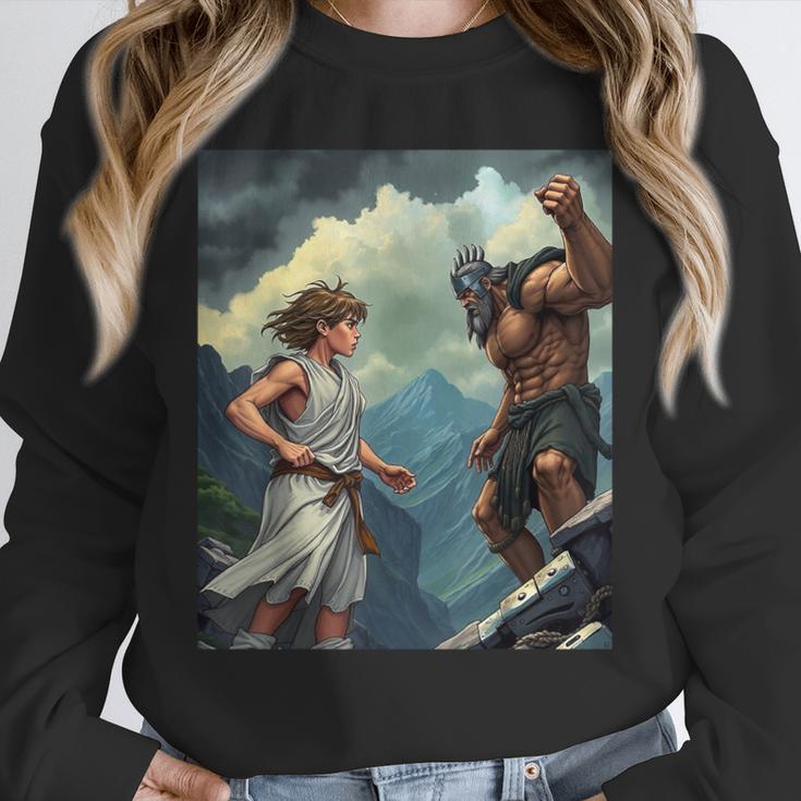 David And Goliath Bible Book Of Samuel King David Comic Unisex Sweatshirt