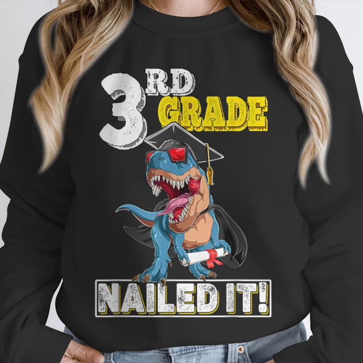 Dinosaur Graduation Cap Gown 3rd Grade Graduate Nailed It Unisex Sweatshirt