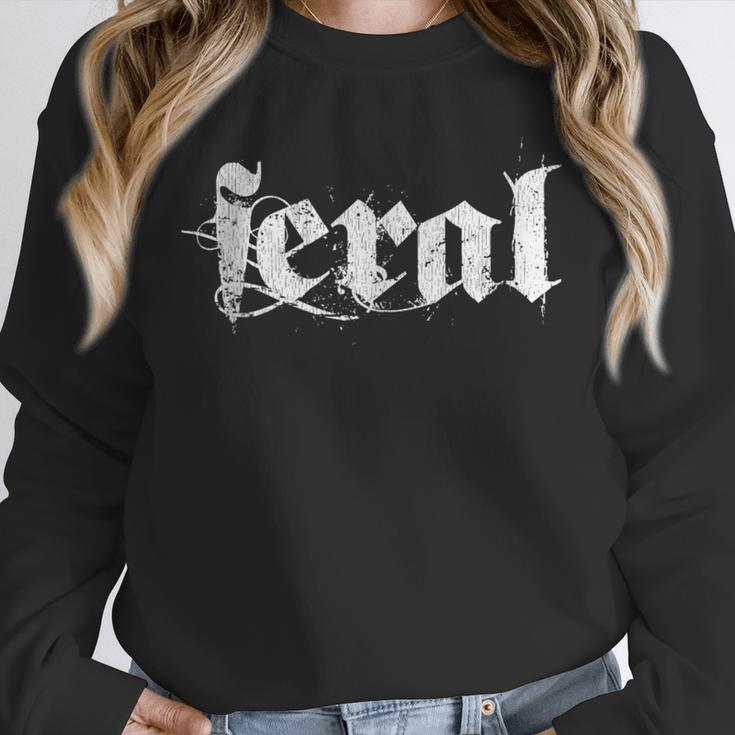 Distressed Sarcastic Wild Women Introvert People Men Feral Unisex Sweatshirt