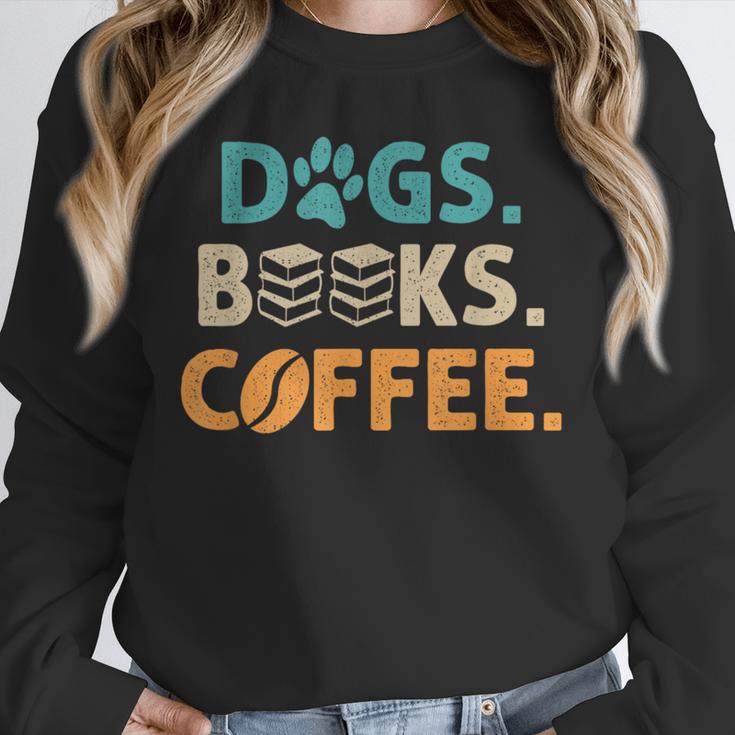 Dogs Books Coffee Reading Book Lover Unisex Sweatshirt Dogs Books Coffee Reading Book Lover Unisex Sweatshirt