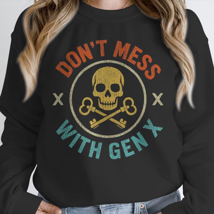 Don't Mess With Gen X Vintage Grunge Skull 80s Nostalgia Unisex Sweatshirt