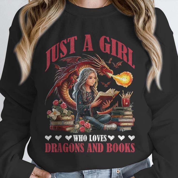 Dragon Just A Girl Who Loves Dragons And Books Unisex Sweatshirt