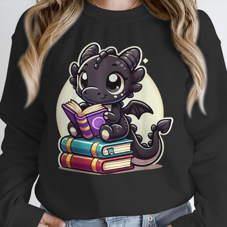 Dragon Reading A Book Cute Bookworm Book Lover Unisex Sweatshirt