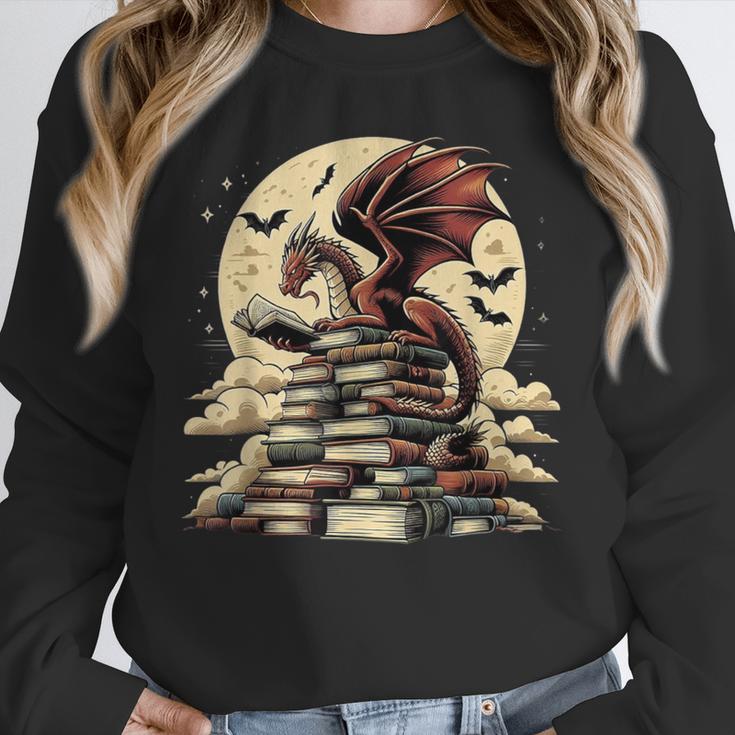 Dragon Reading a Book Dragons And Books Lover Bookworm Unisex Sweatshirt Dragon Reading a Book Dragons And Books Lover Bookworm Unisex Sweatshirt