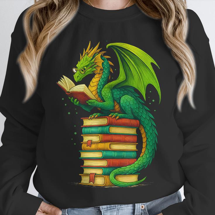 Dragon Reading Books Matching Bookworm Readers Librarian Unisex Sweatshirt