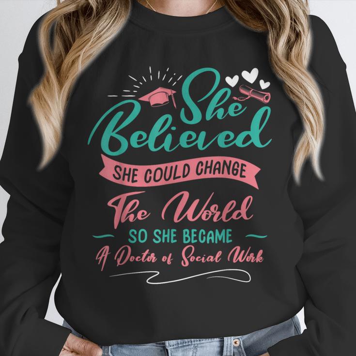 DSW Graduation So She Became A Doctor Of Social Work Unisex Sweatshirt