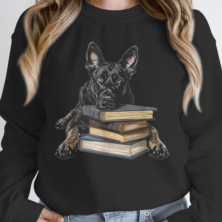 Dutch Shepherd Books Reading Dog Breed Graphic Unisex Sweatshirt