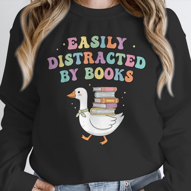 Easily Distracted By Books Silly-Goose Bookish Library Read Unisex Sweatshirt Easily Distracted By Books Silly-Goose Bookish Library Read Unisex Sweatshirt