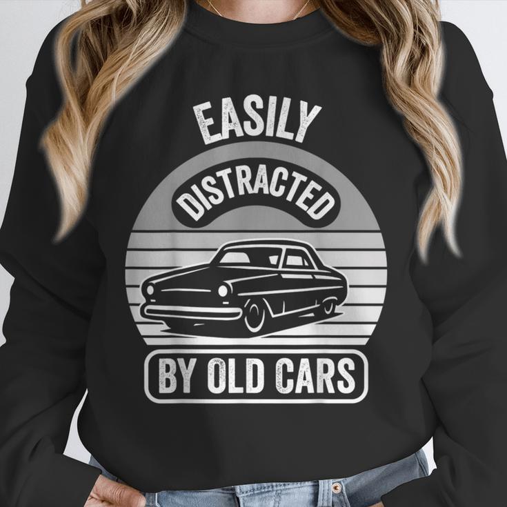 Easily Distracted By Old Cars Graphic Nostalgia Unisex Sweatshirt
