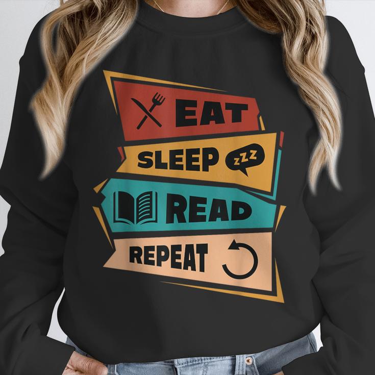 Eat Sleep Read Repeat Reading Books Reader Bookworm Unisex Sweatshirt