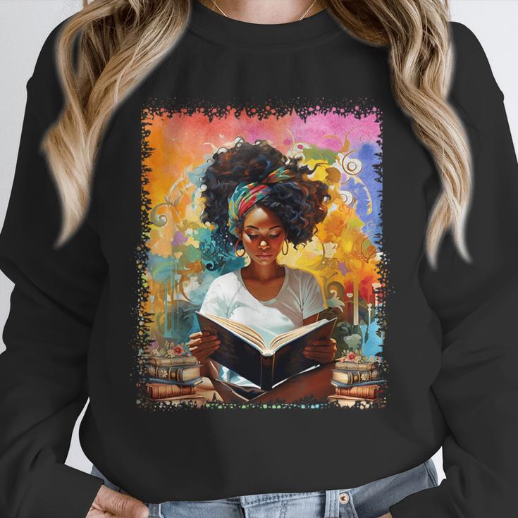 Educated Afro Girl Reading Book Lover History Month Unisex Sweatshirt
