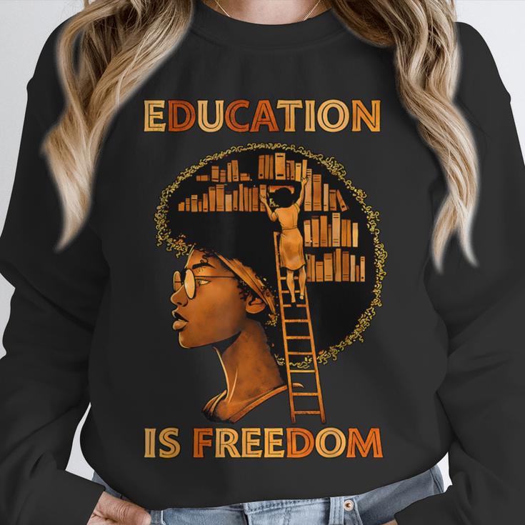 Education Is Freedom Teacher Book Black History Month Unisex Sweatshirt