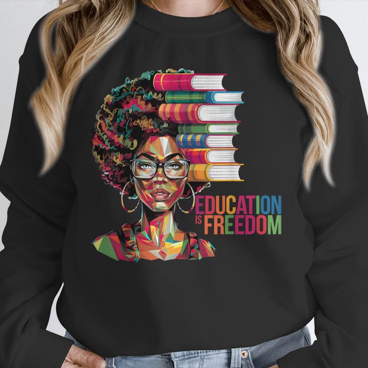 Education Is Freedom History Month Teacher Books Afro Unisex Sweatshirt Education Is Freedom History Month Teacher Books Afro Unisex Sweatshirt