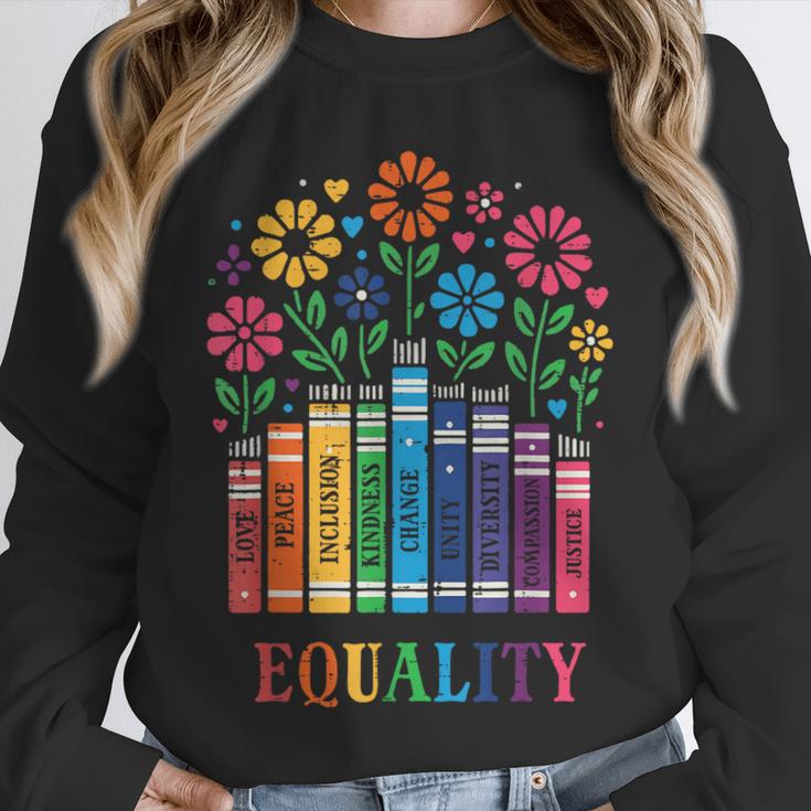 Equality Love Peace Compassion Books Protest Women Girls Kid Unisex Sweatshirt