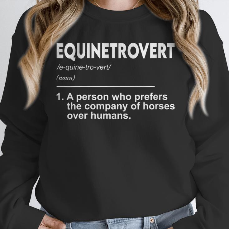 Equinetrovert Definition Equestrian Introvert Horse Lover Unisex Sweatshirt