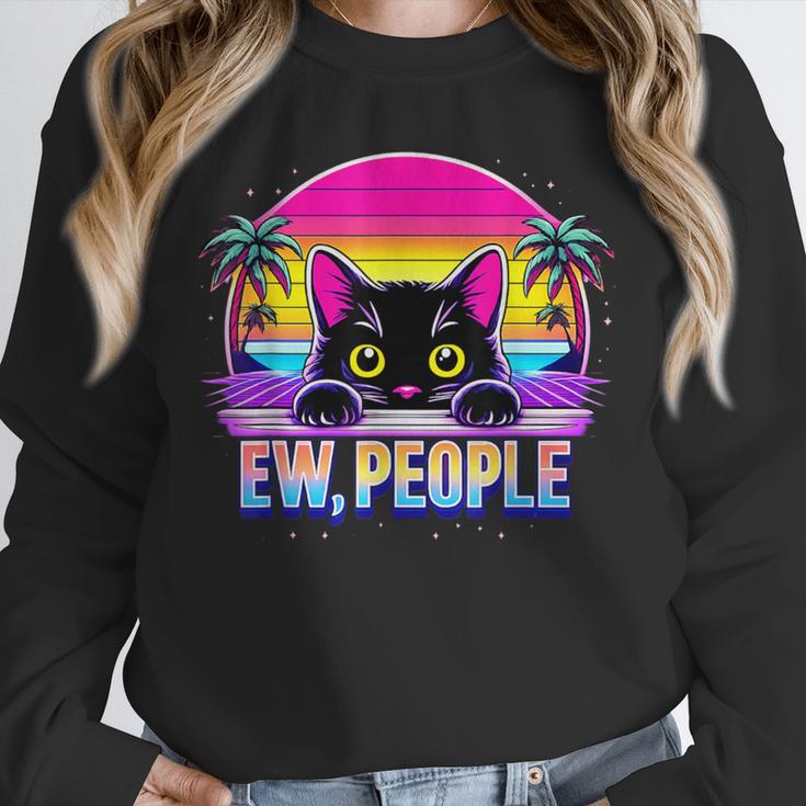 Ew Cat Misanthrope Introvert Synthwave 80s Unisex Sweatshirt Ew Cat Misanthrope Introvert Synthwave 80s Unisex Sweatshirt