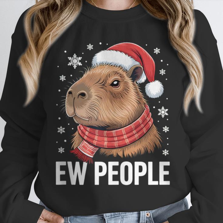 Ew People Capybara Christmas Introvert Holiday Humor Unisex Sweatshirt