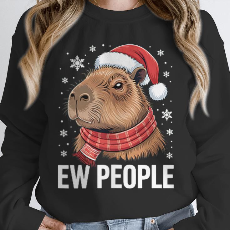 Ew People Capybara Christmas Introvert Holiday Humor Unisex Sweatshirt