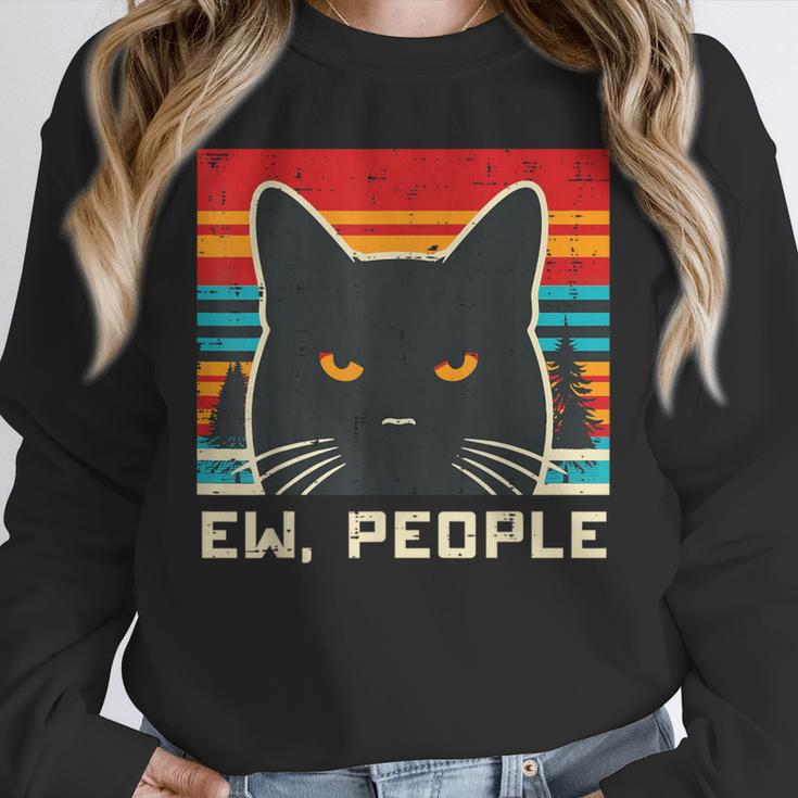 Ew People Cat Saying Introvert Women Men Kids Unisex Sweatshirt