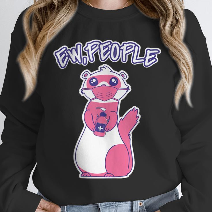 Ew People Introvert Ferrets Saying Mask Ferret Unisex Sweatshirt