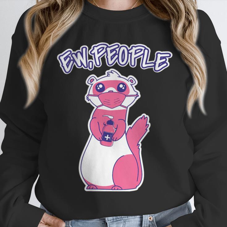 Ew People Introvert Ferrets Saying Mask Ferret Unisex Sweatshirt