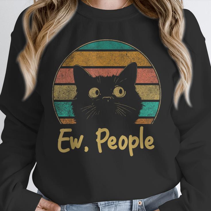 Ew People Retro Cat Lover Social Introvert Unisex Sweatshirt Ew People Retro Cat Lover Social Introvert Unisex Sweatshirt