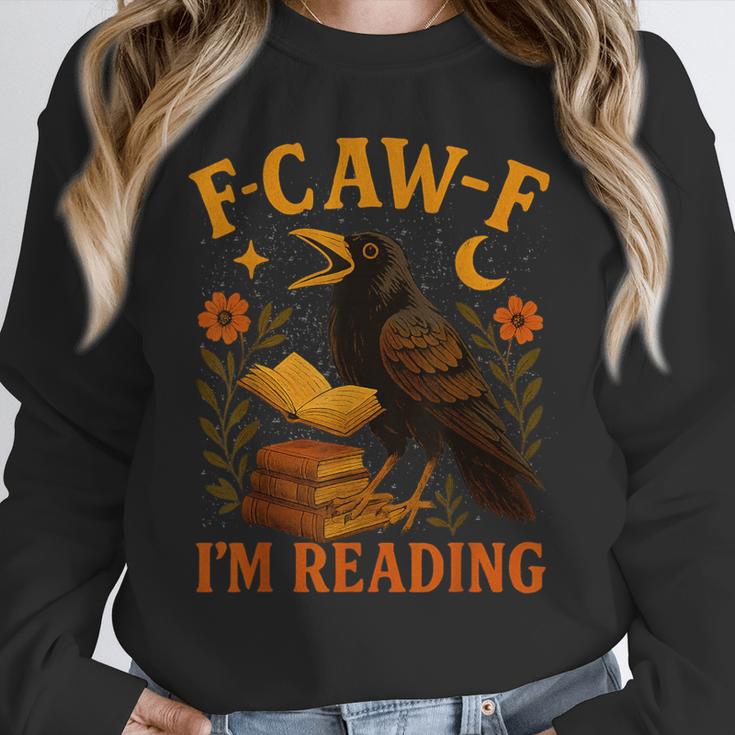 F CAW F Crow I'm Reading Book Lover Fall Unisex Sweatshirt