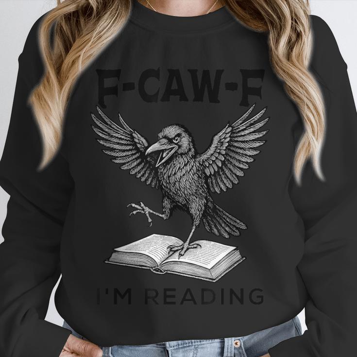 F-Caw-F Crow Book Lovers Vintage Bookish Bird Unisex Sweatshirt