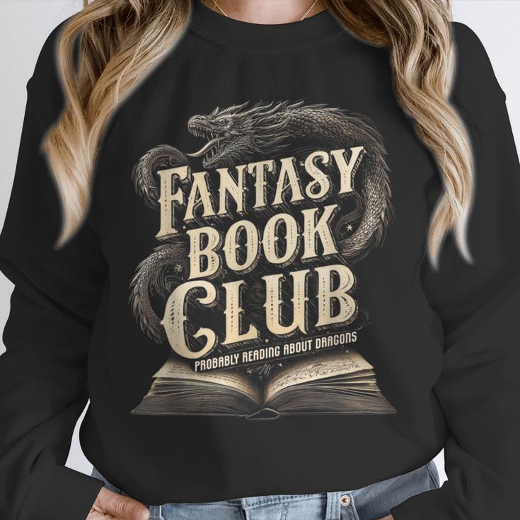 Fantasy Book Club Dragons For Women Men Or Kids Reading Unisex Sweatshirt Fantasy Book Club Dragons For Women Men Or Kids Reading Unisex Sweatshirt