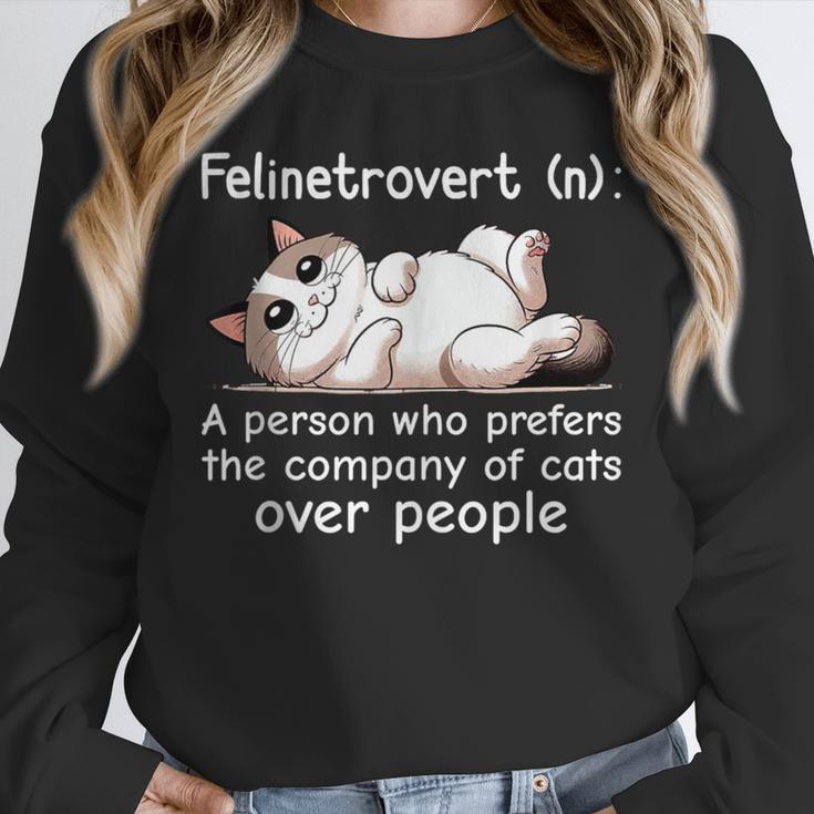 Felinetrovert Definition Cat Lover Introvert Humor Cats Unisex Sweatshirt
